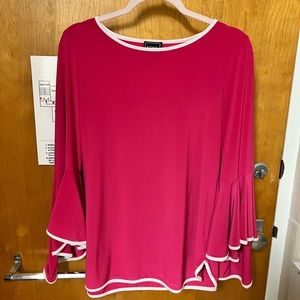 Coco Bianco stretchy Hot Pink Bell Sleeve long sleeve top